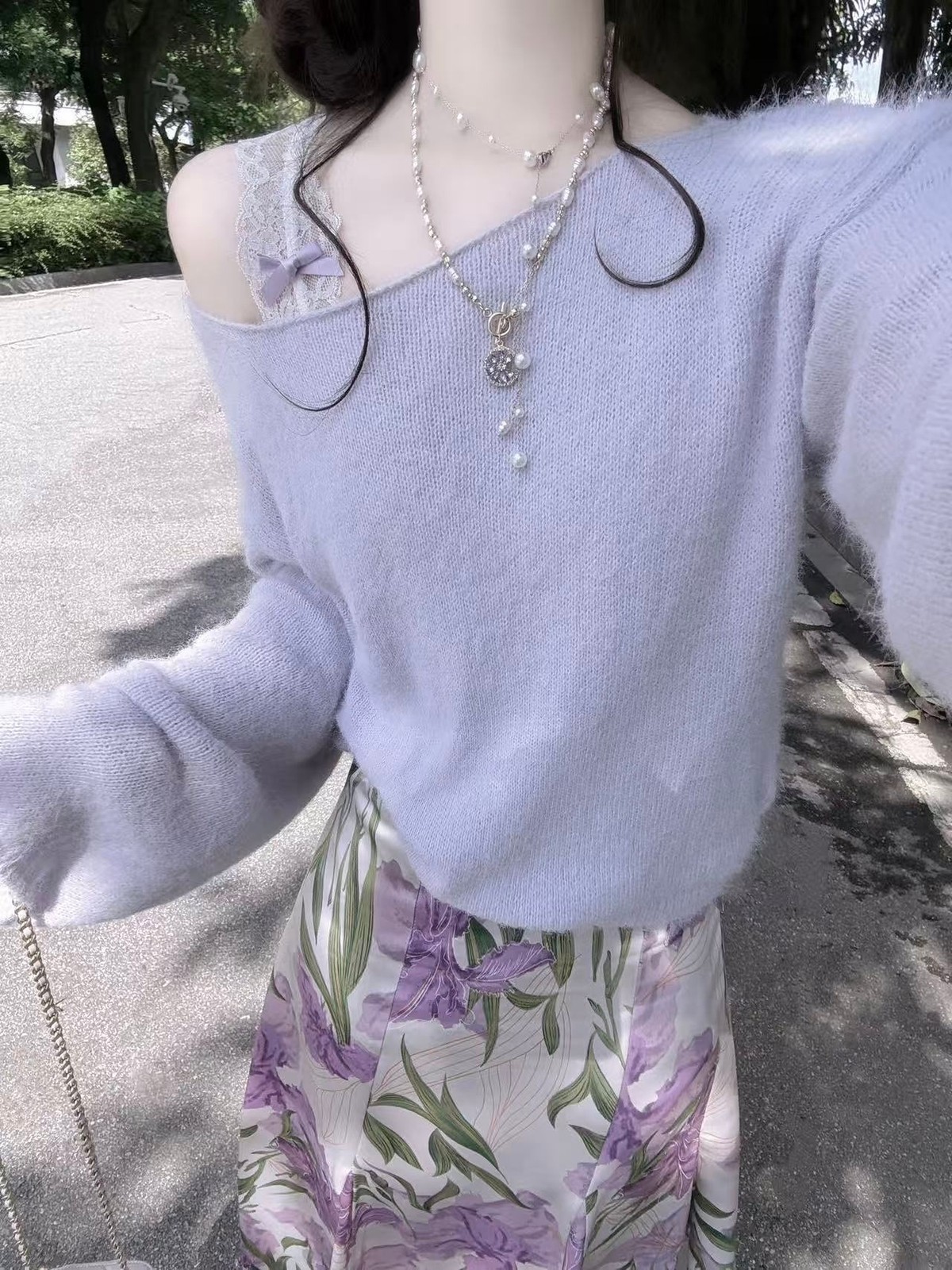 ラベンダー色を花柄にも💜 写真3