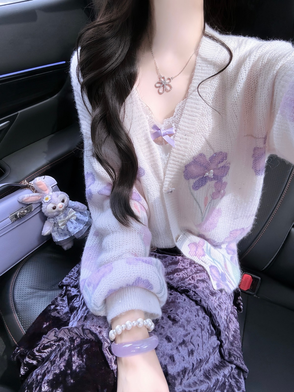 紫のお花に深い紫を合わせて🪻