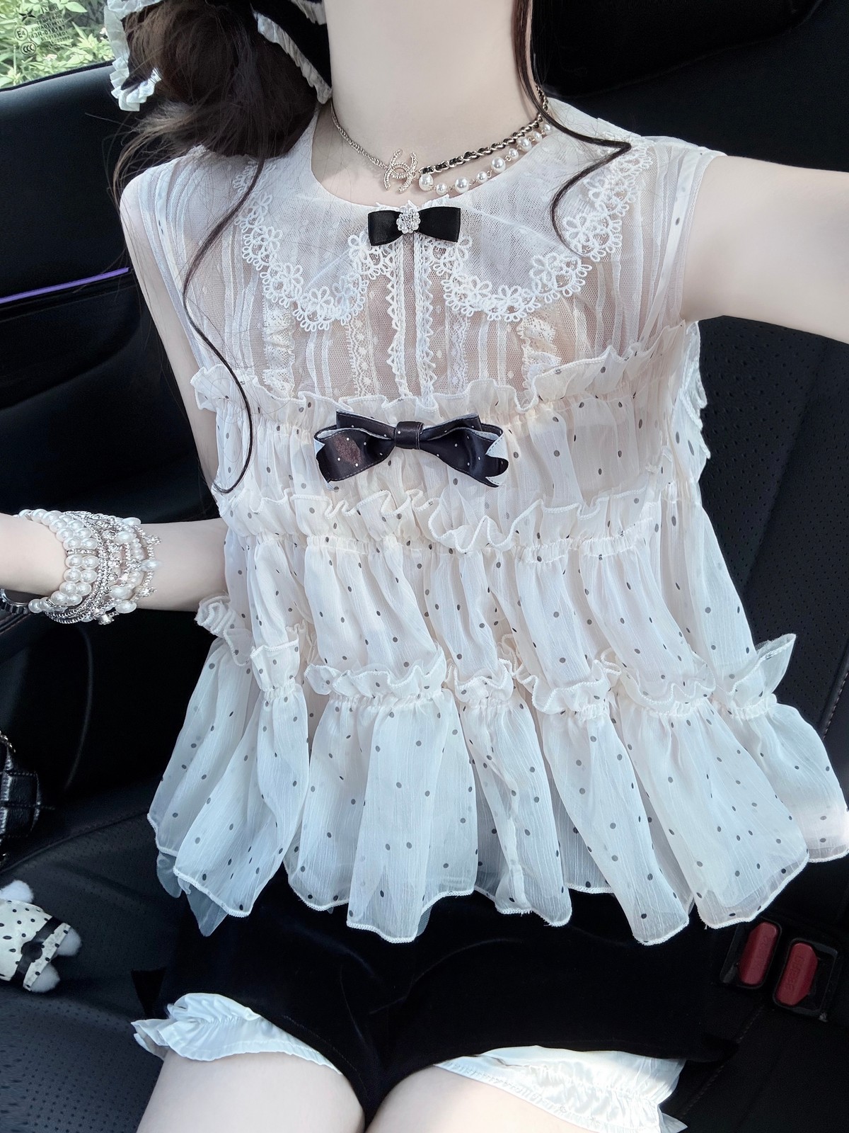 透けるドットに段々フリル🖤 写真2
