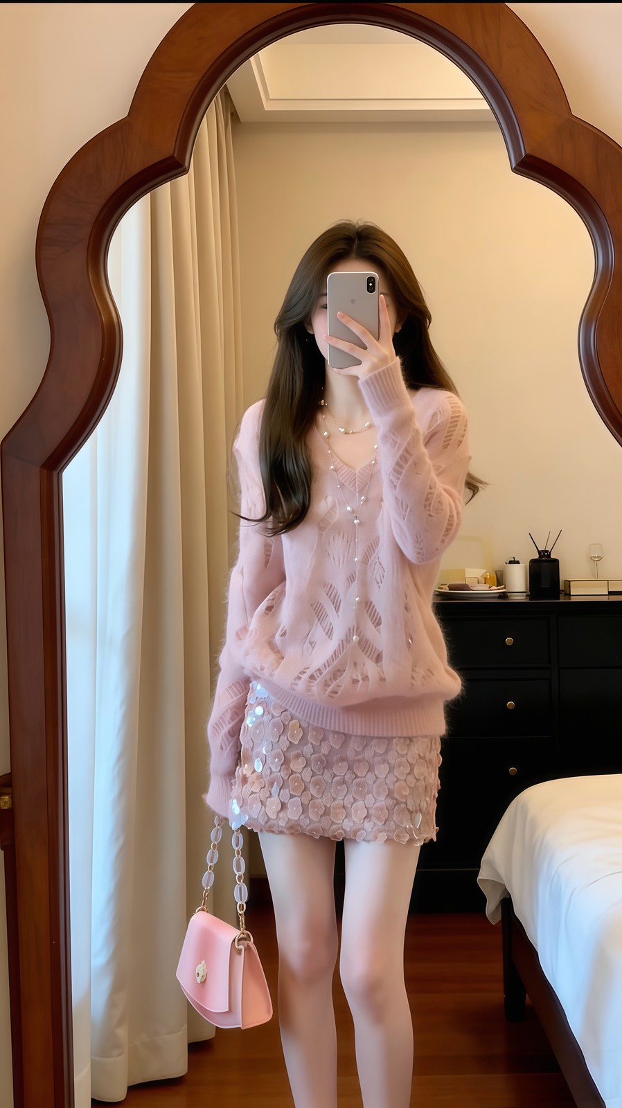 ピンクニットにきらきらのミニ🌸 写真2