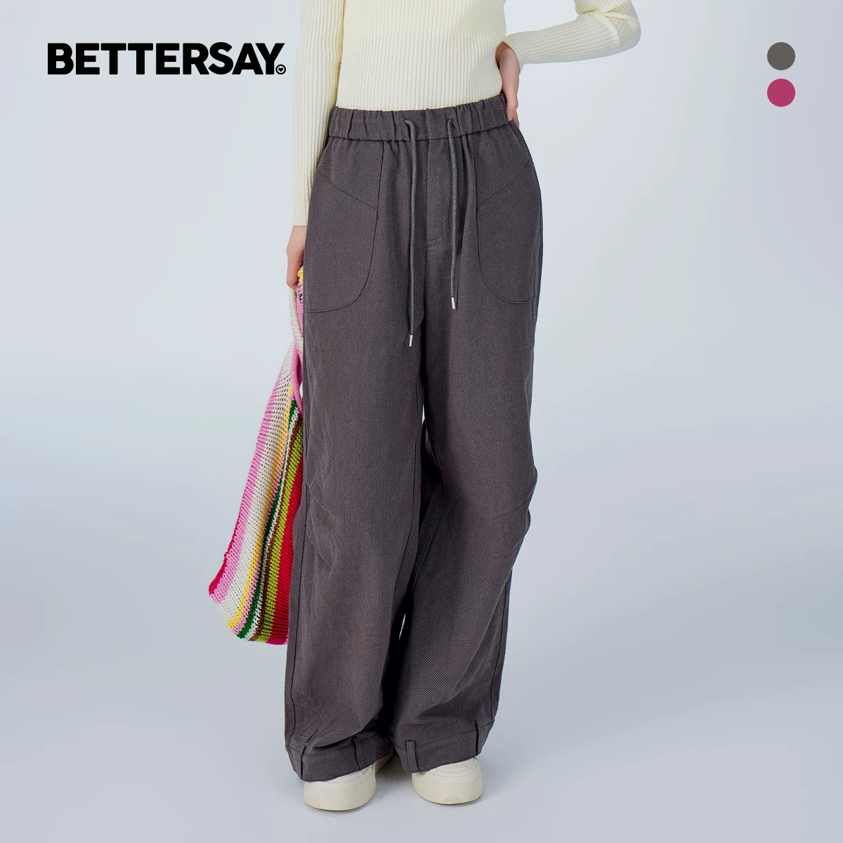 BETTERSAY ドローストリングカーゴパンツ