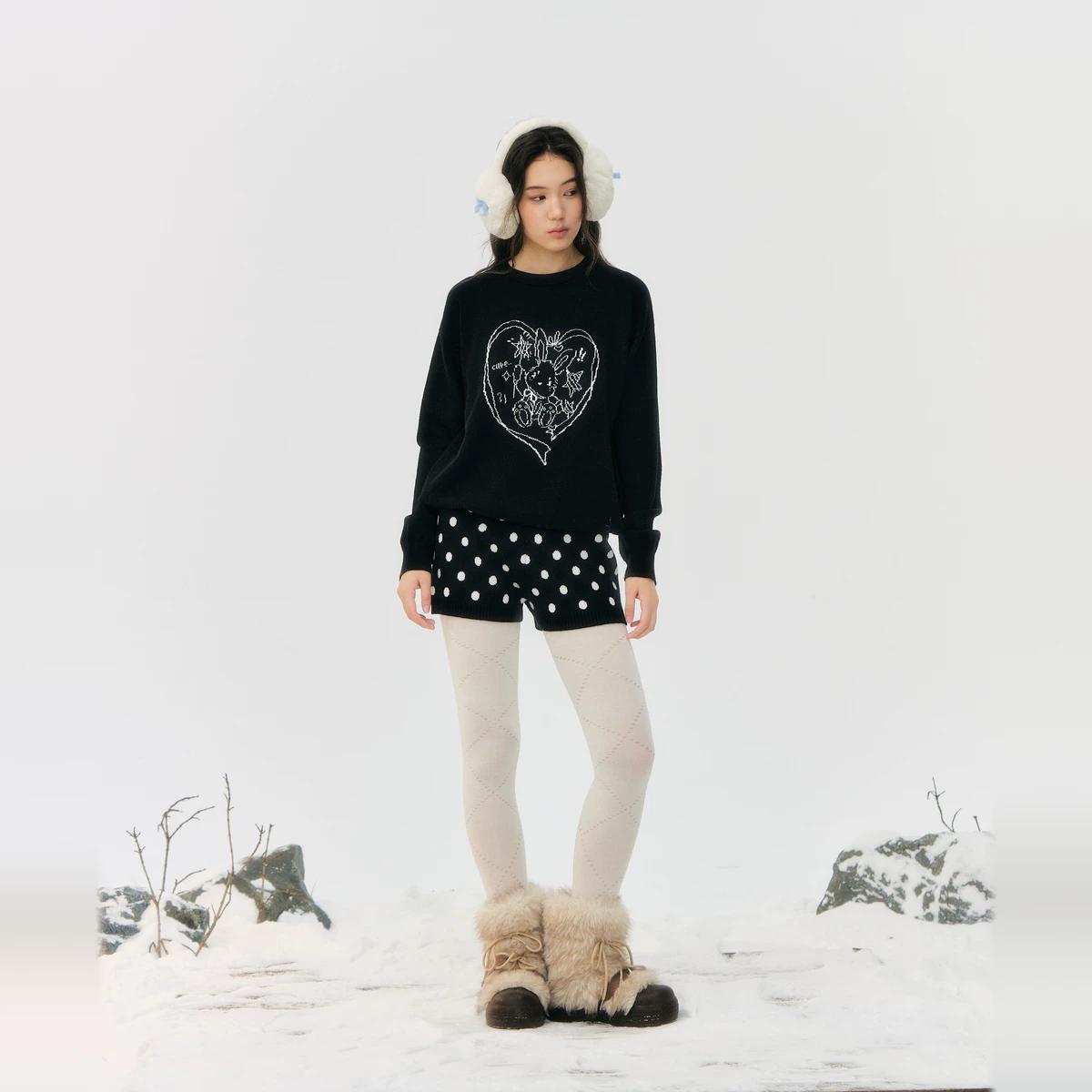 ablueberry ドット柄ショートパンツ