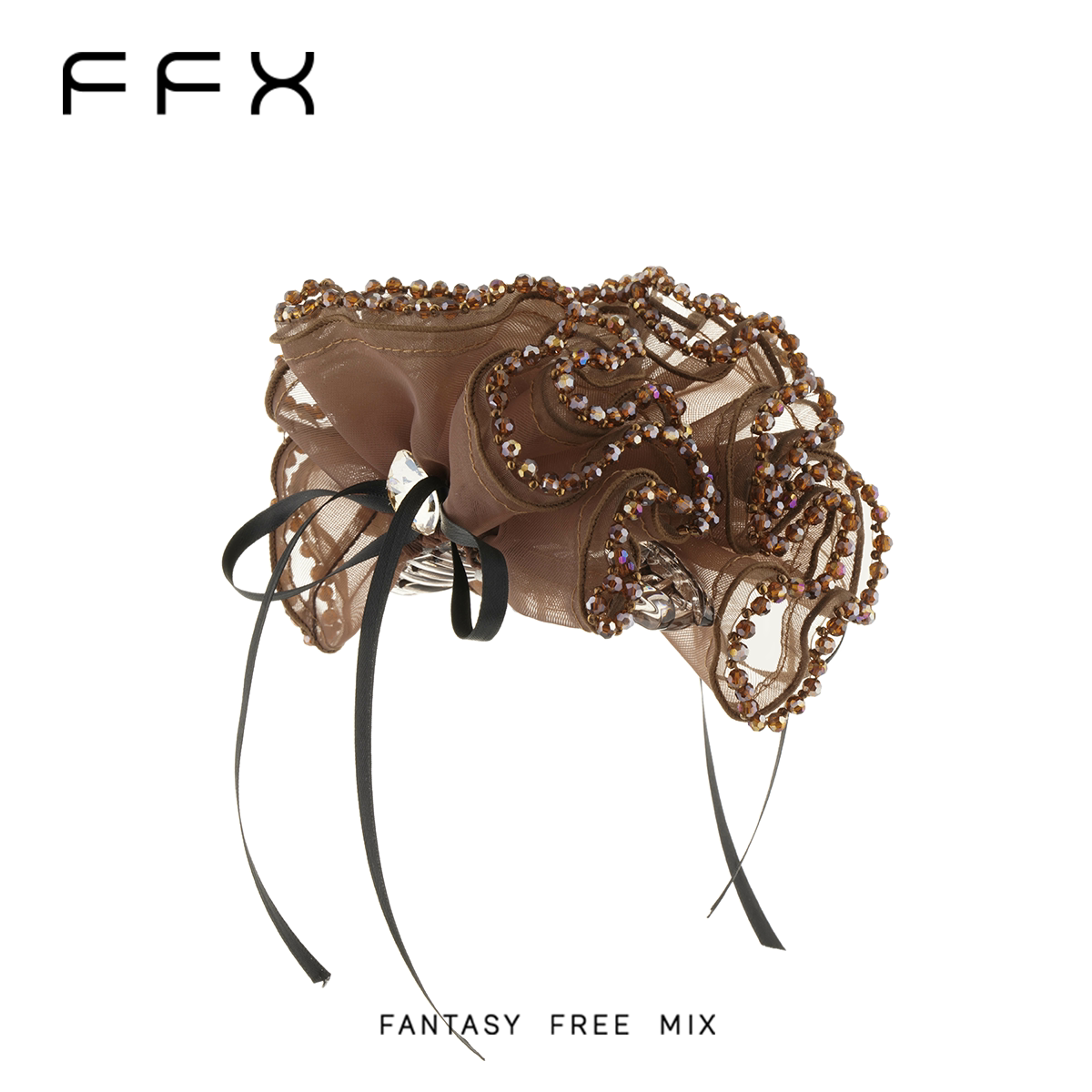 FFX チュールフラワーモチーフバンスクリップ