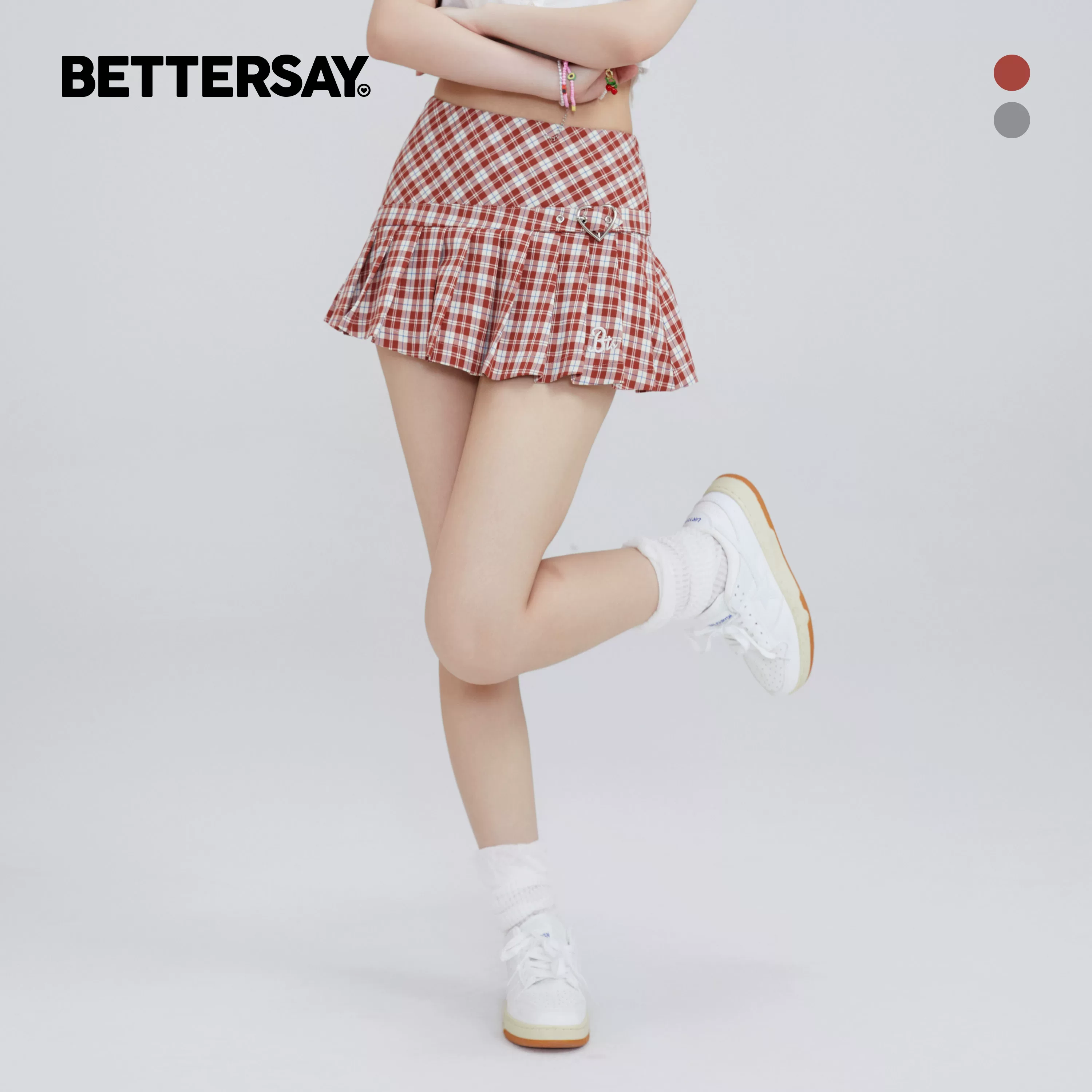 BETTERSAY チェック柄プリーツスカート