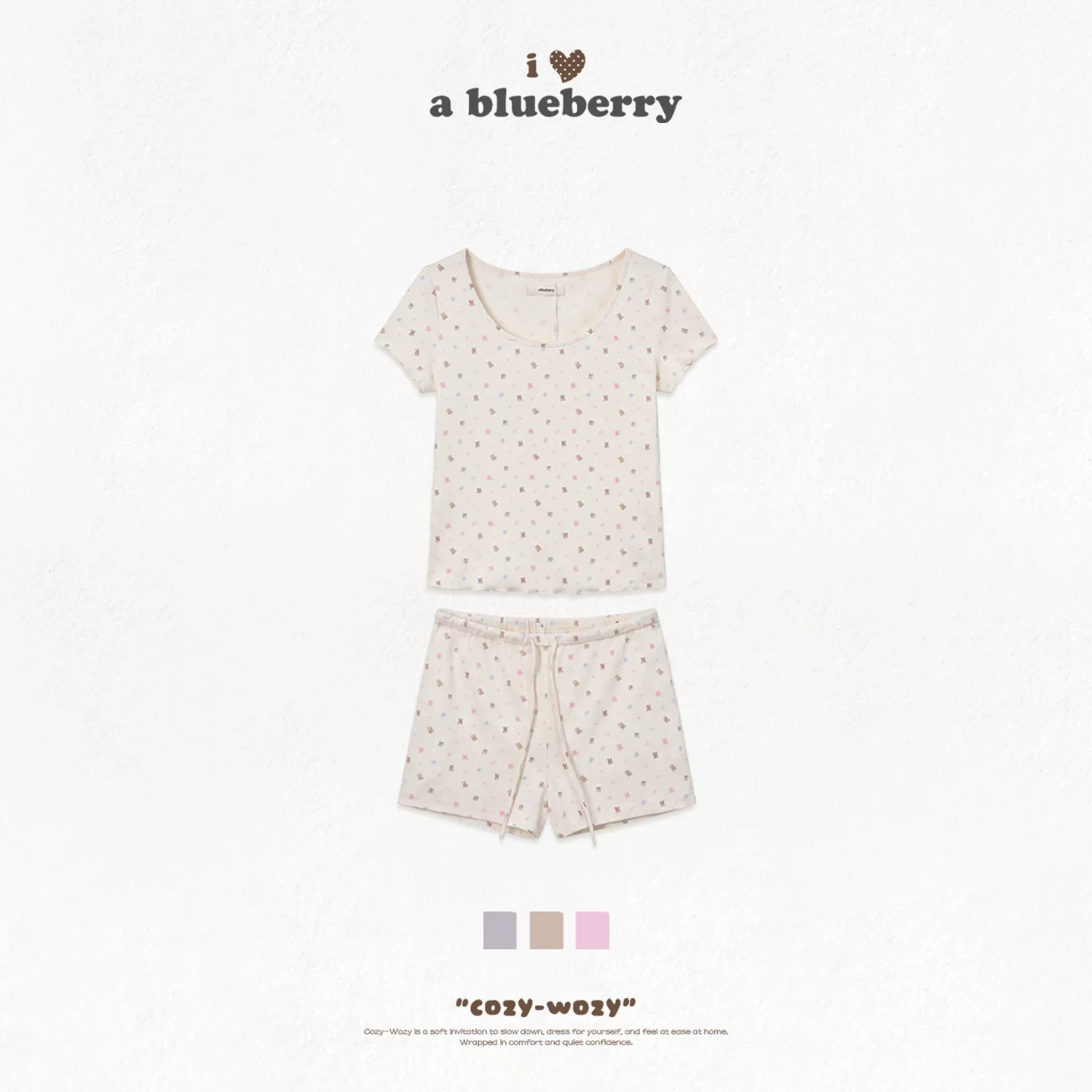 ablueberry くま柄ルームウェアセット