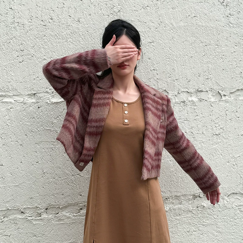 BETTERSAY チェック柄ショート丈ジャケット