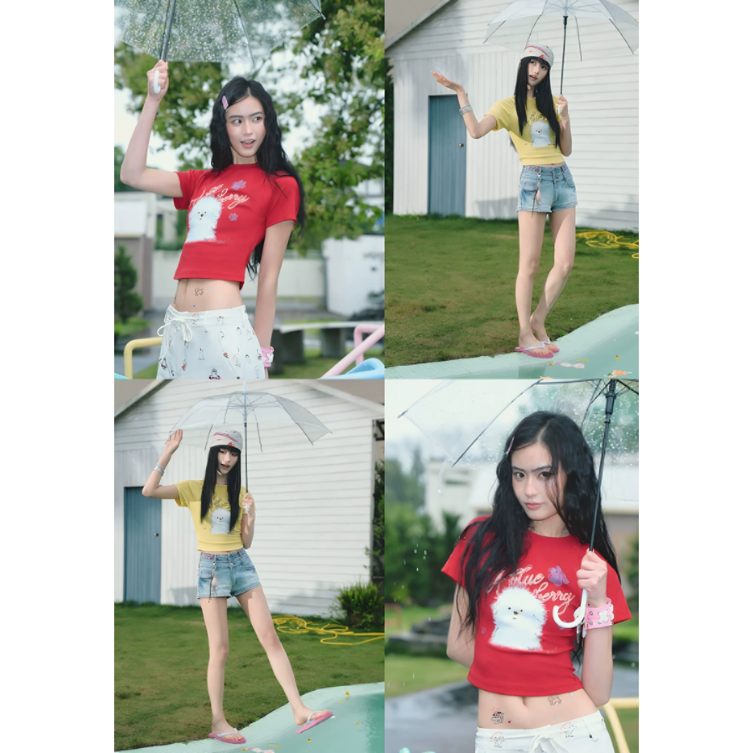 ablueberry ドッグプリントTシャツ・ハーフパンツ（単品）