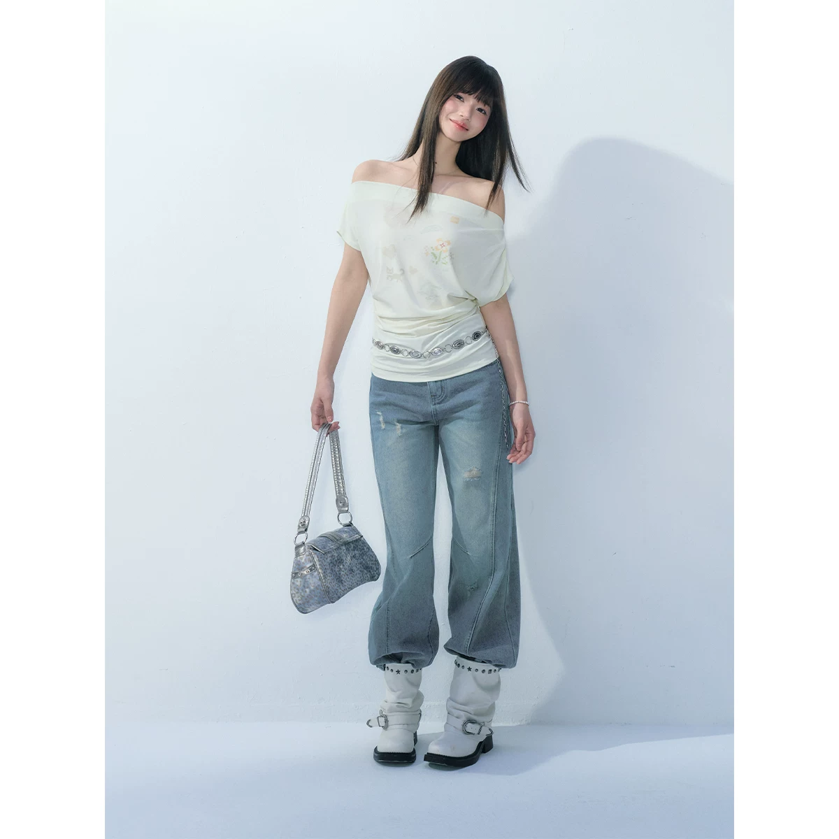 ablueberry デニムワイドパンツ