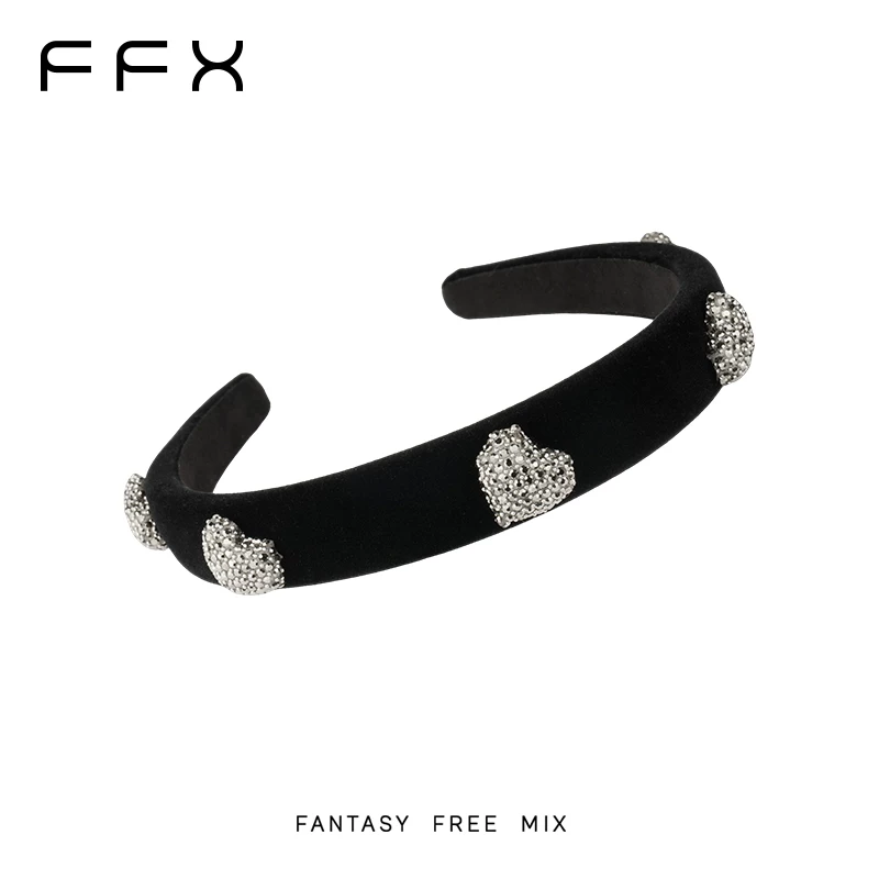 FFX ベルベット調ハートモチーフカチューシャ