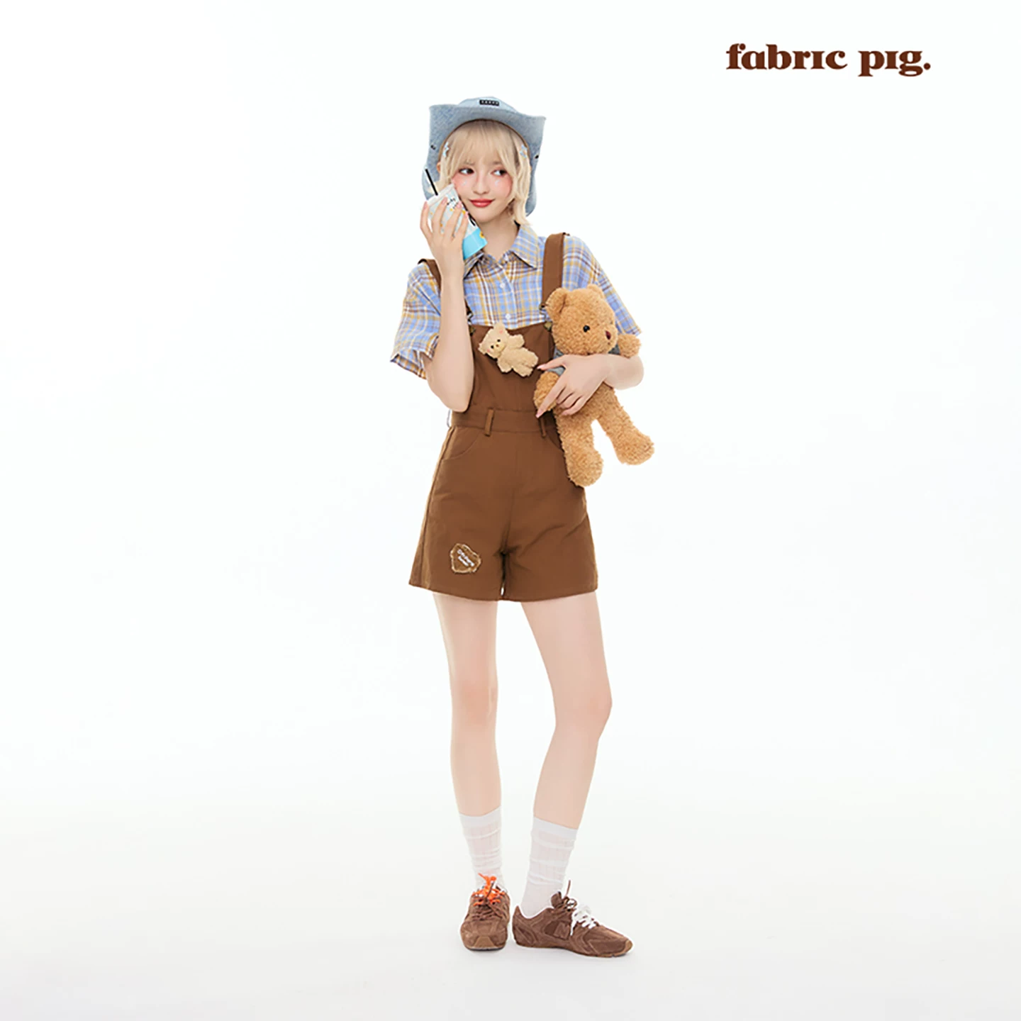 fabricpig チェック柄レトロブラウス