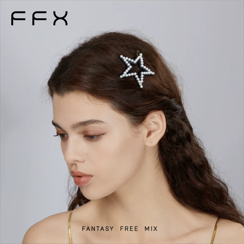 FFX アセテート星モチーフヘアクリップ