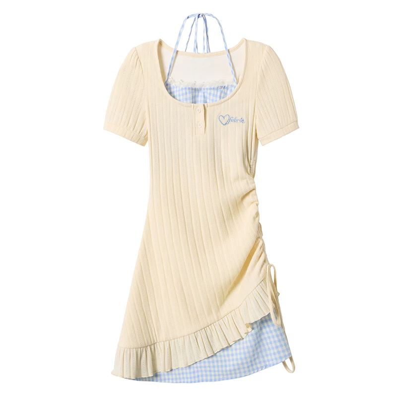 fabricpig レイヤードニットワンピース