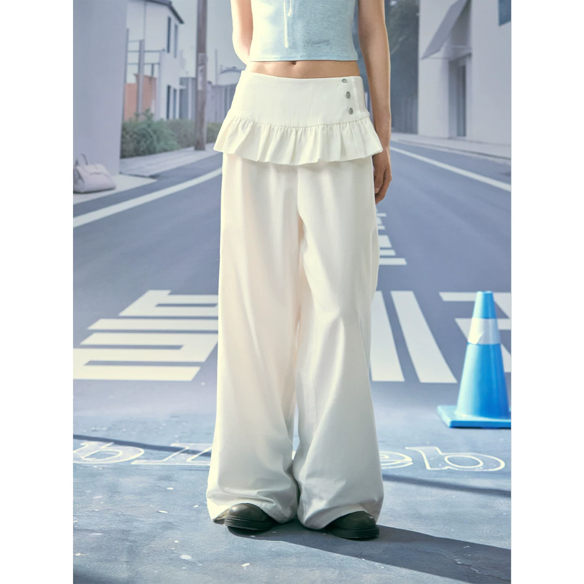 ablueberry レイヤードウエストパンツ