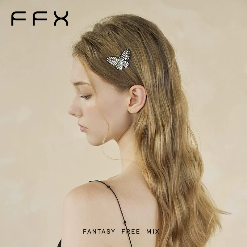 FFX アセテート蝶モチーフヘアクリップ