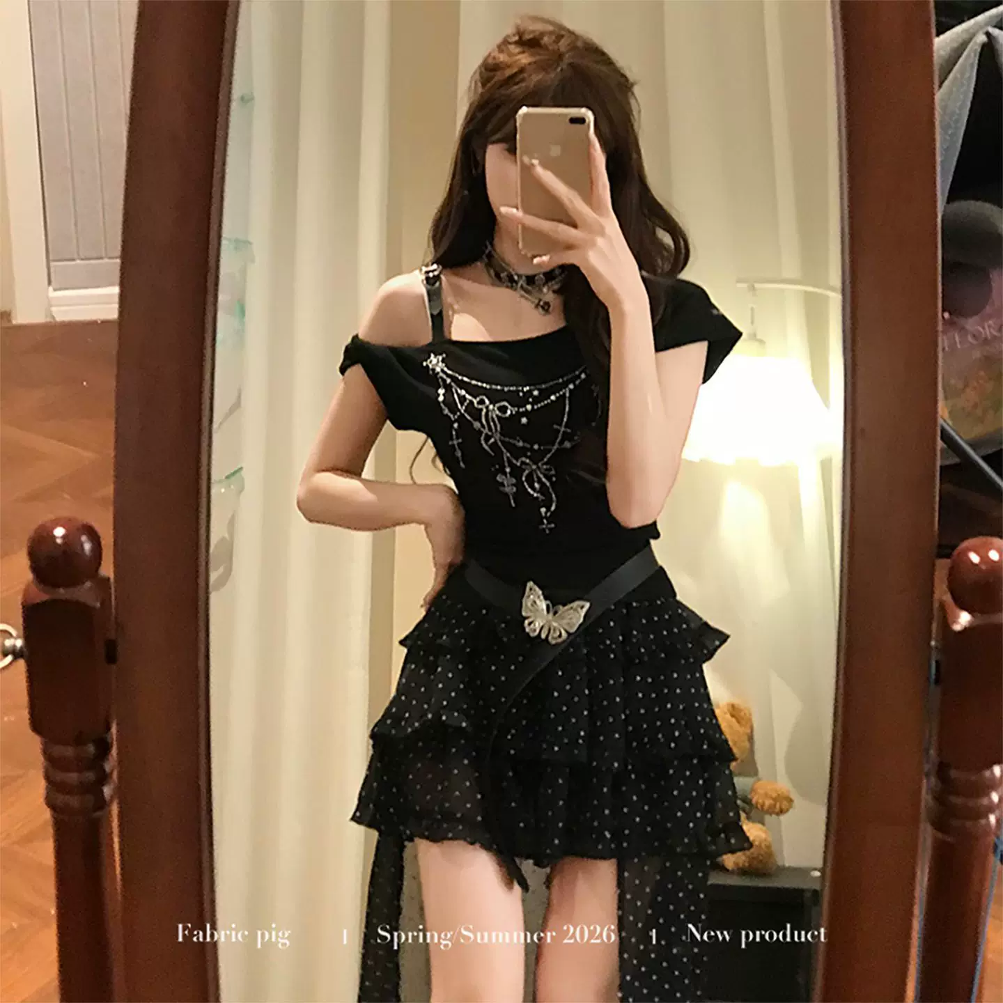 fabricpig ドット柄ティアードスカートコーデ（単品・セット）