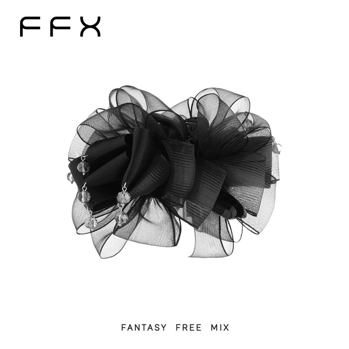 FFX チュールフラワーモチーフバンスクリップ
