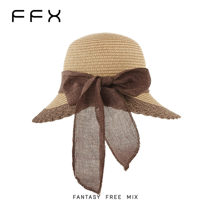 FFX ペーパー編みリボンストローハット
