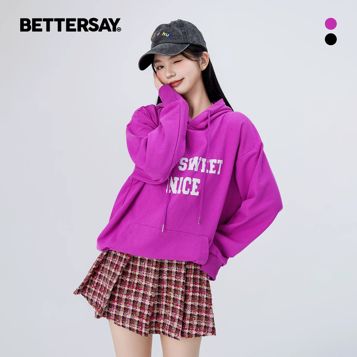 BETTERSAY プリントスウェットパーカー