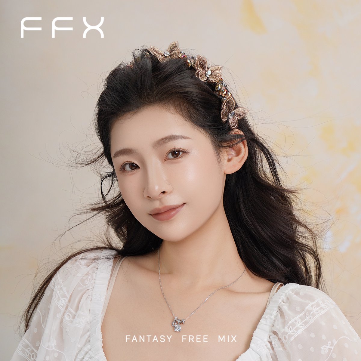 FFX サテン蝶モチーフカチューシャ