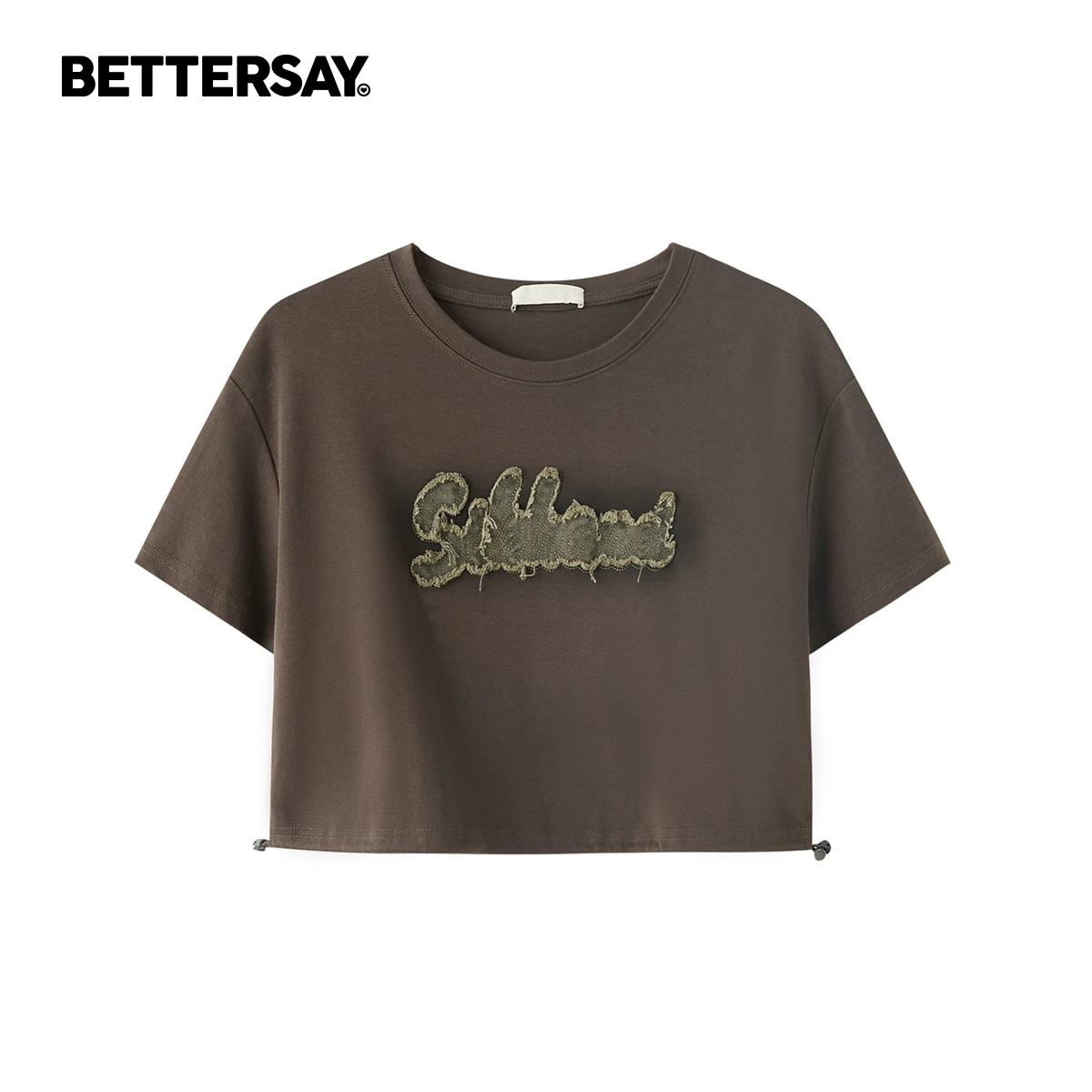 BETTERSAY 刺繍ショート丈Tシャツ