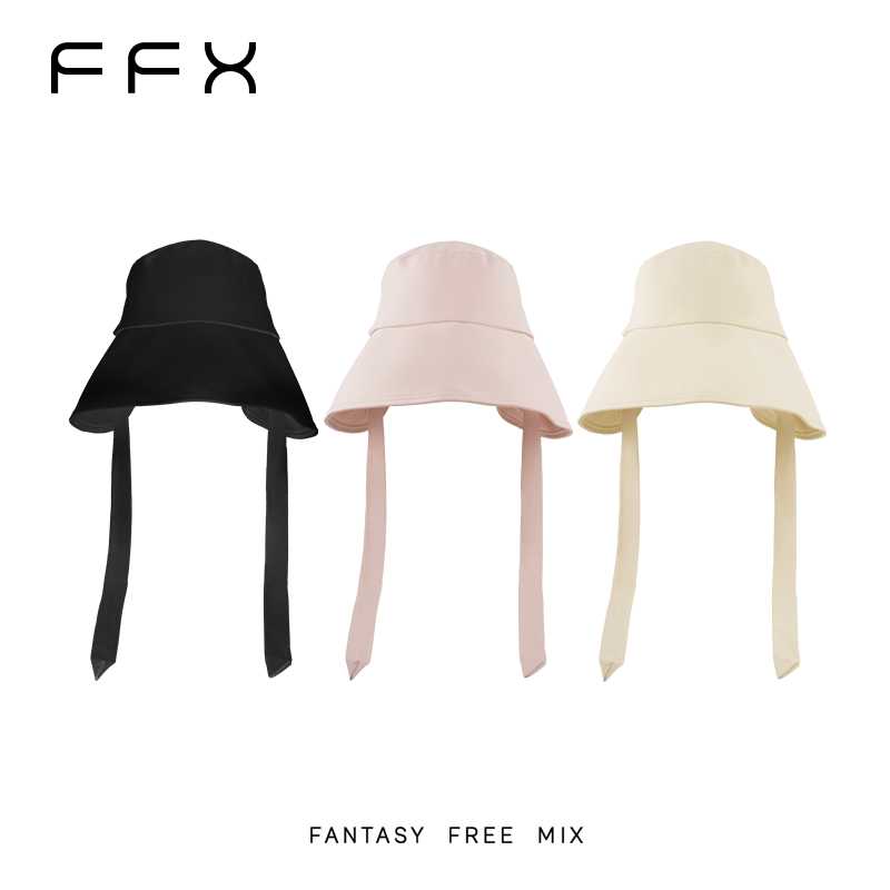 FFX リボン付きワイドブリムハット