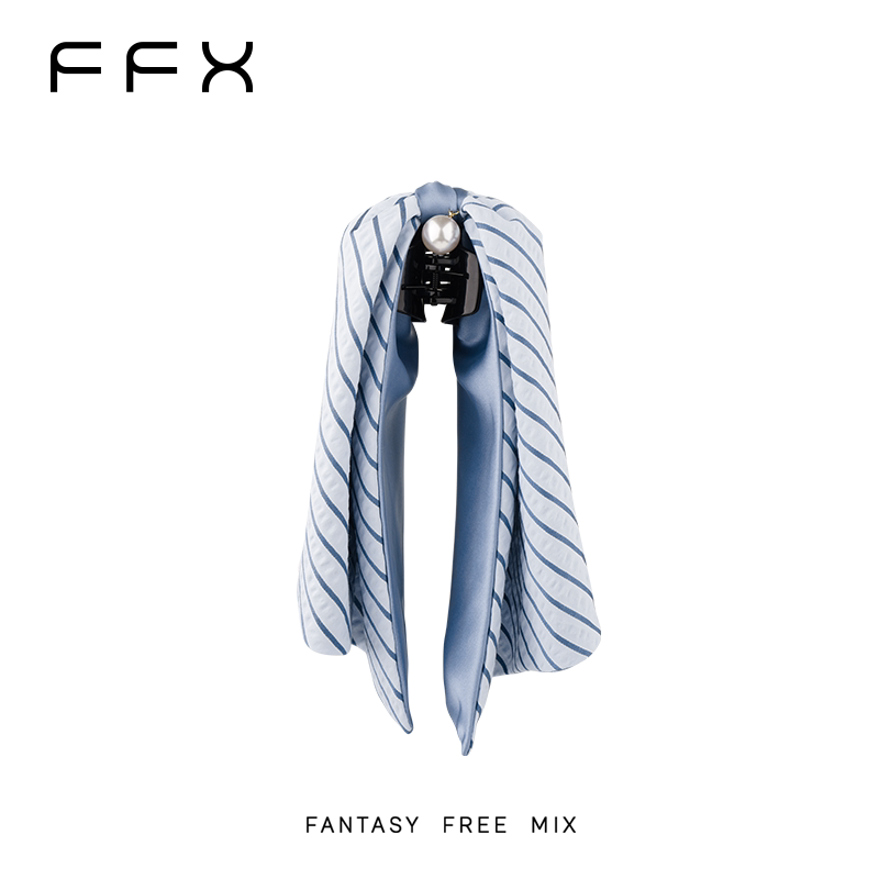 FFX ストライプ柄リボンバンスクリップ