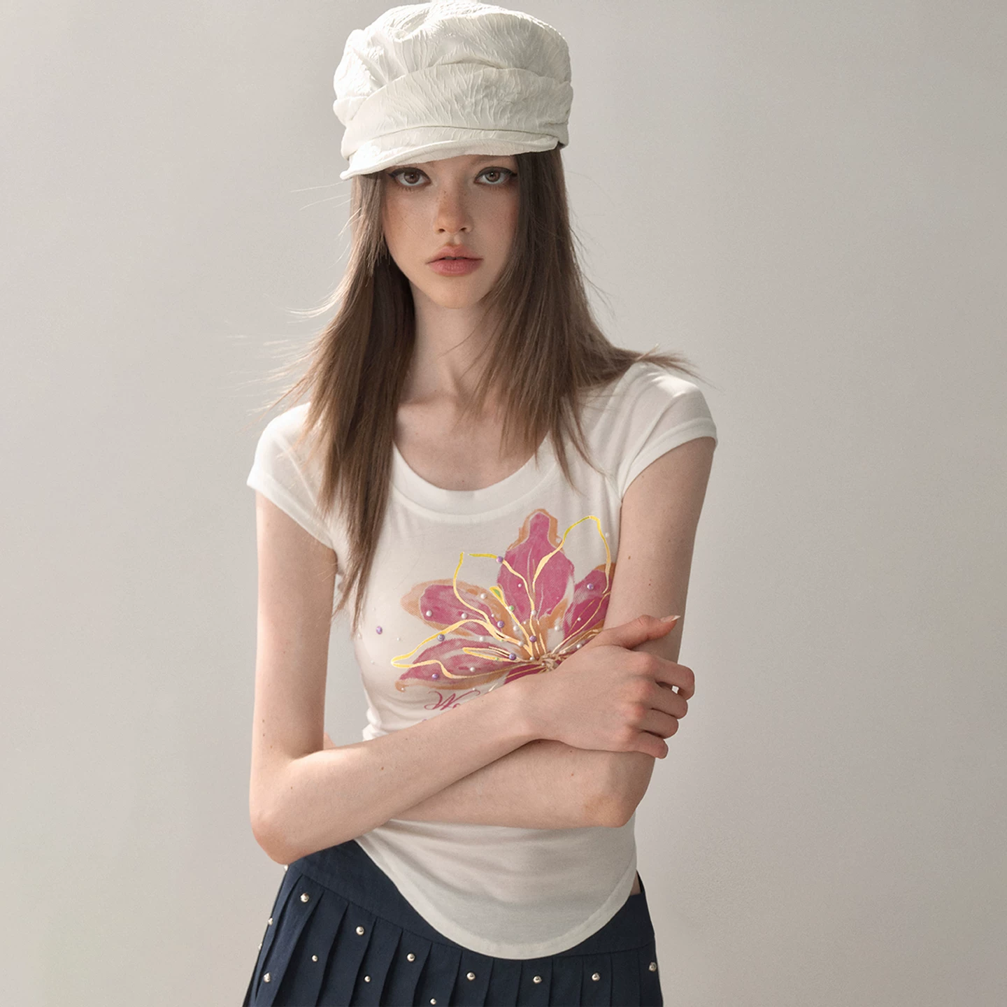 wooha プリントTシャツ