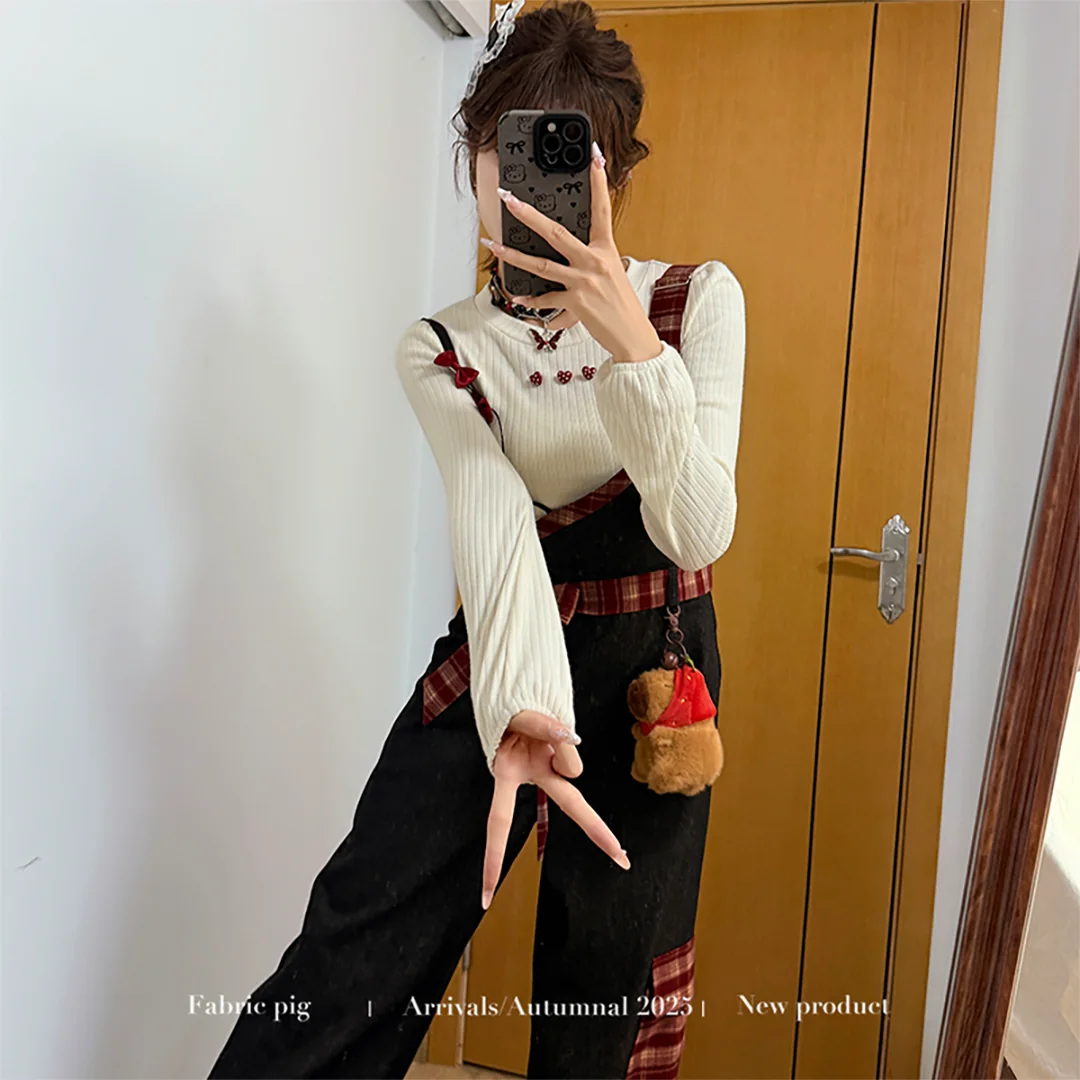 fabricpig ハートボタンリブトップス
