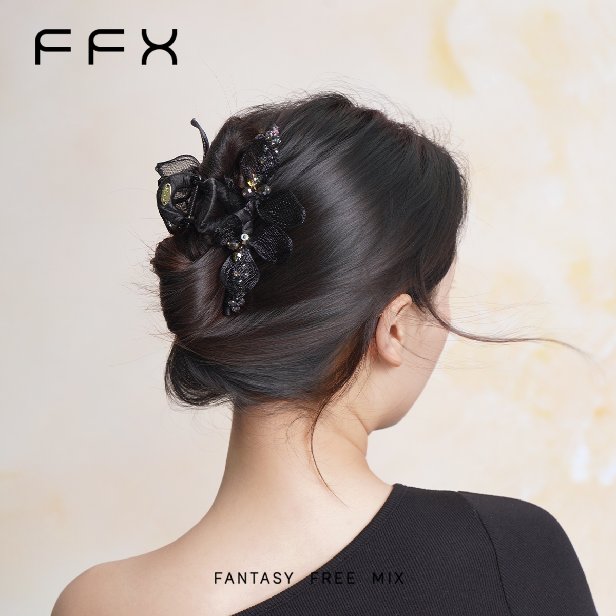 FFX フラワーモチーフバンスクリップ