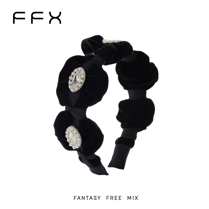 FFX ベルベット調ビジューカチューシャ