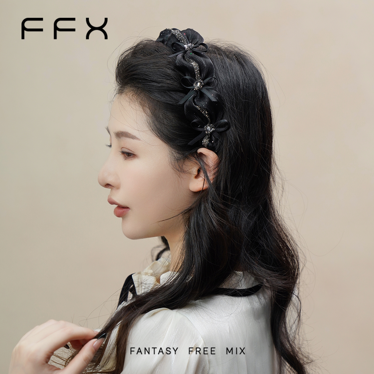 FFX チュールリボンカチューシャ