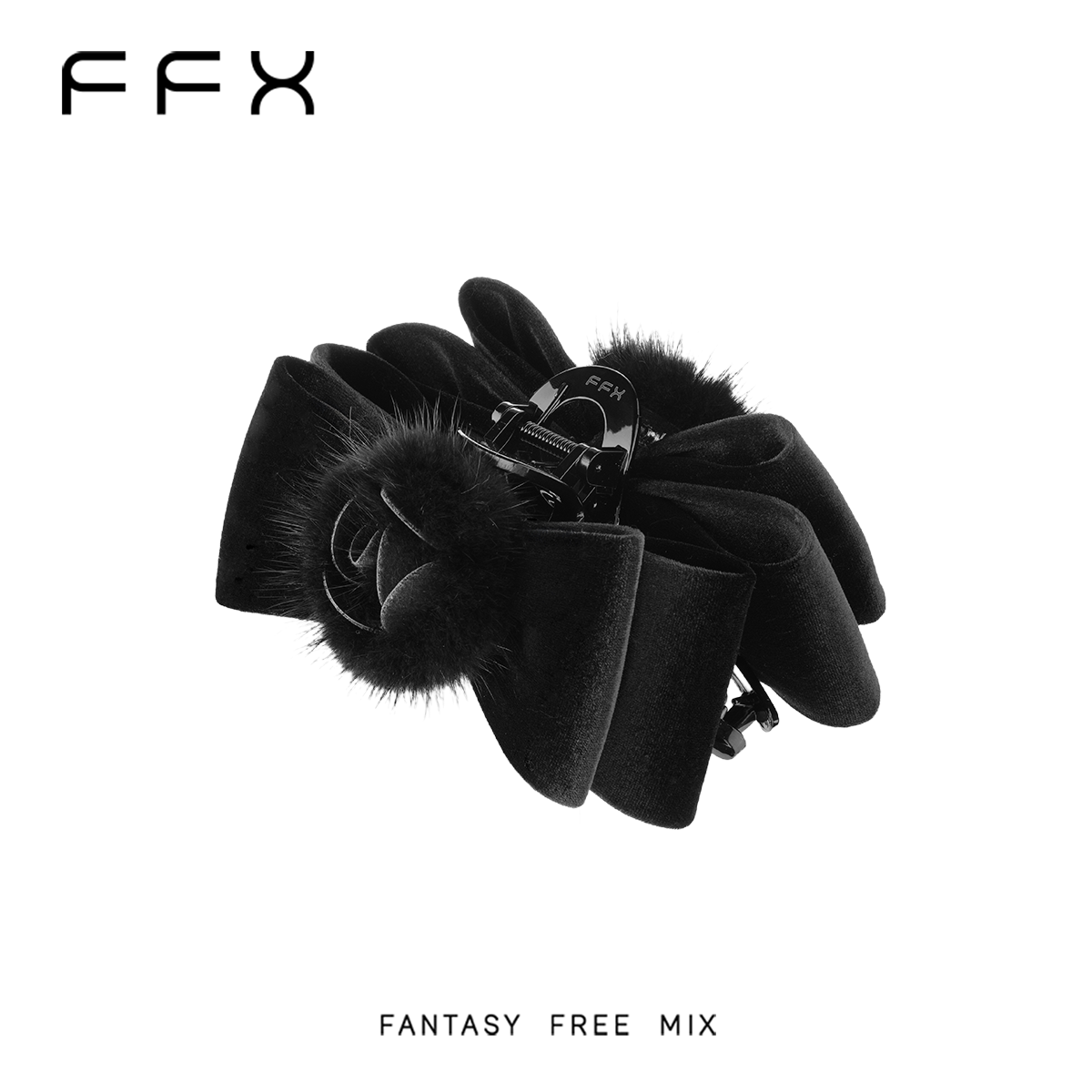 FFX 起毛フラワーモチーフバンスクリップ
