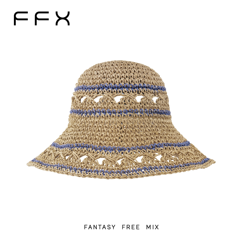 FFX バイカラーボーダーストローハット