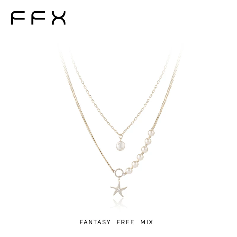 FFX ヒトデモチーフパールモチーフネックレス