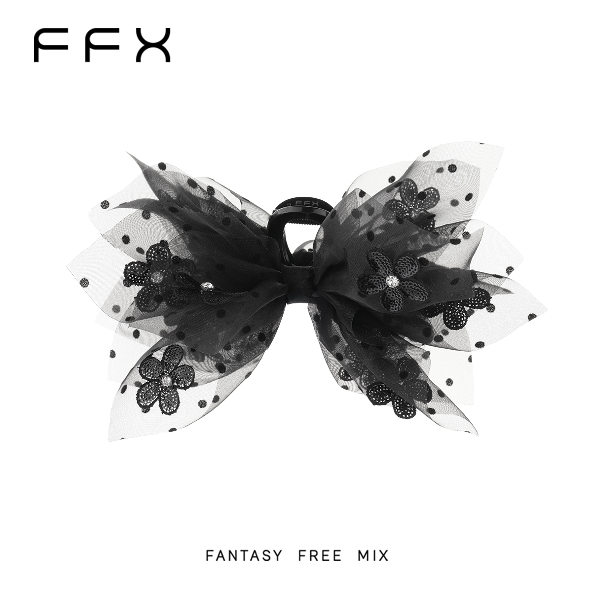 FFX チュールフラワーモチーフバンスクリップ