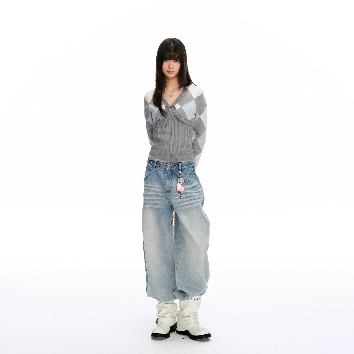 ablueberry ウォッシュドデニムパンツ