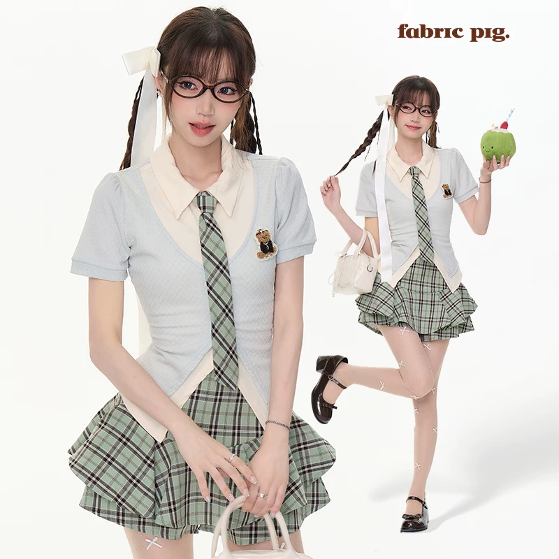 fabricpig チェック柄レイヤードコーデ（単品・セット）