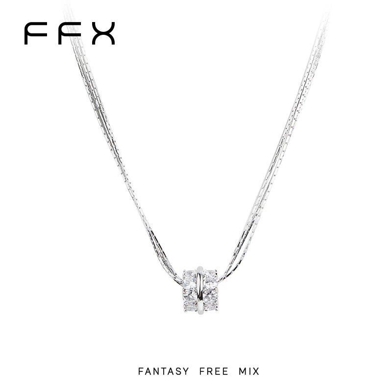 FFX ビジューダブルラインネックレス