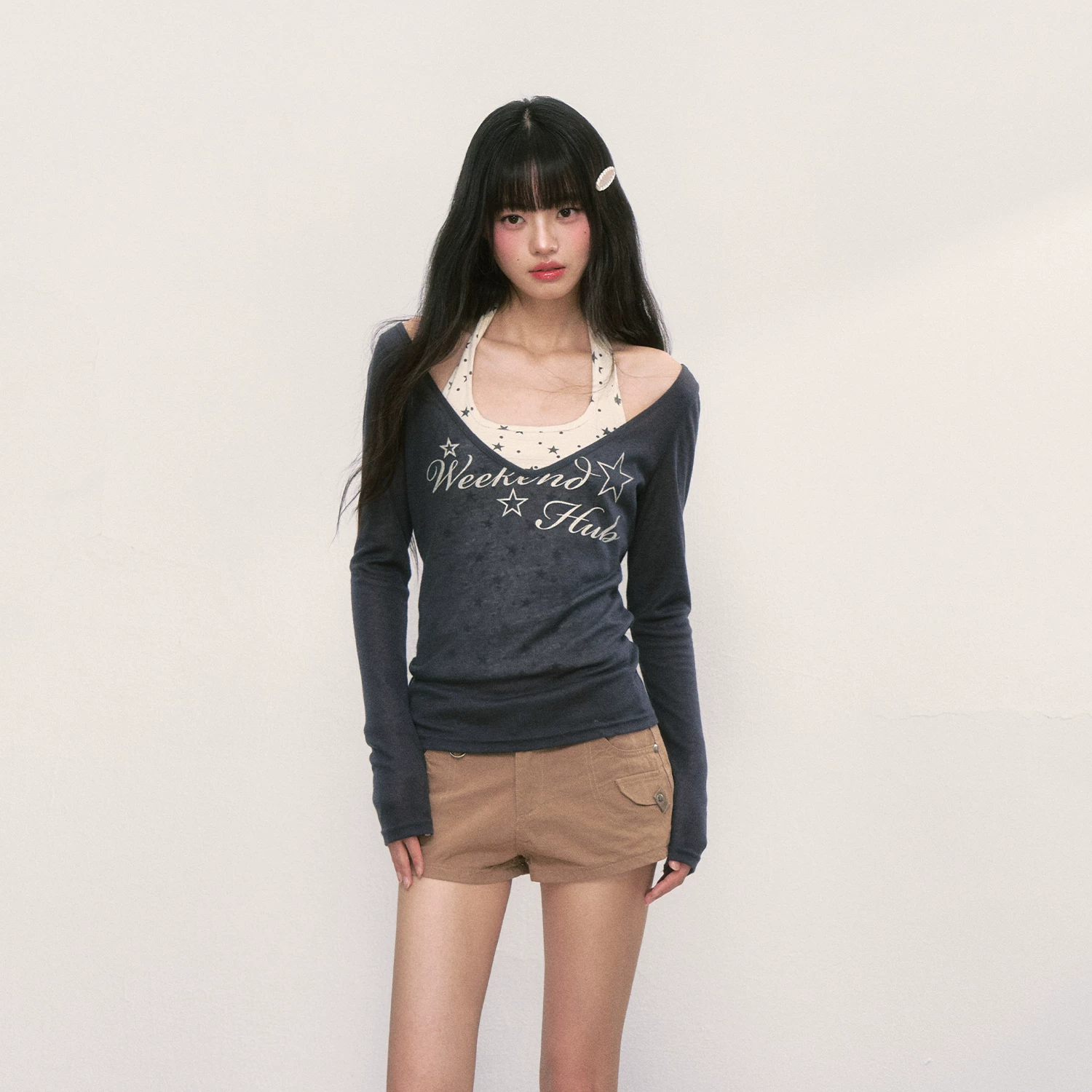 Weekendhub キャミソールレイヤードシアートップスセット