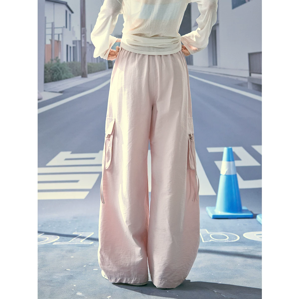 ablueberry リボン結びカーゴパンツ