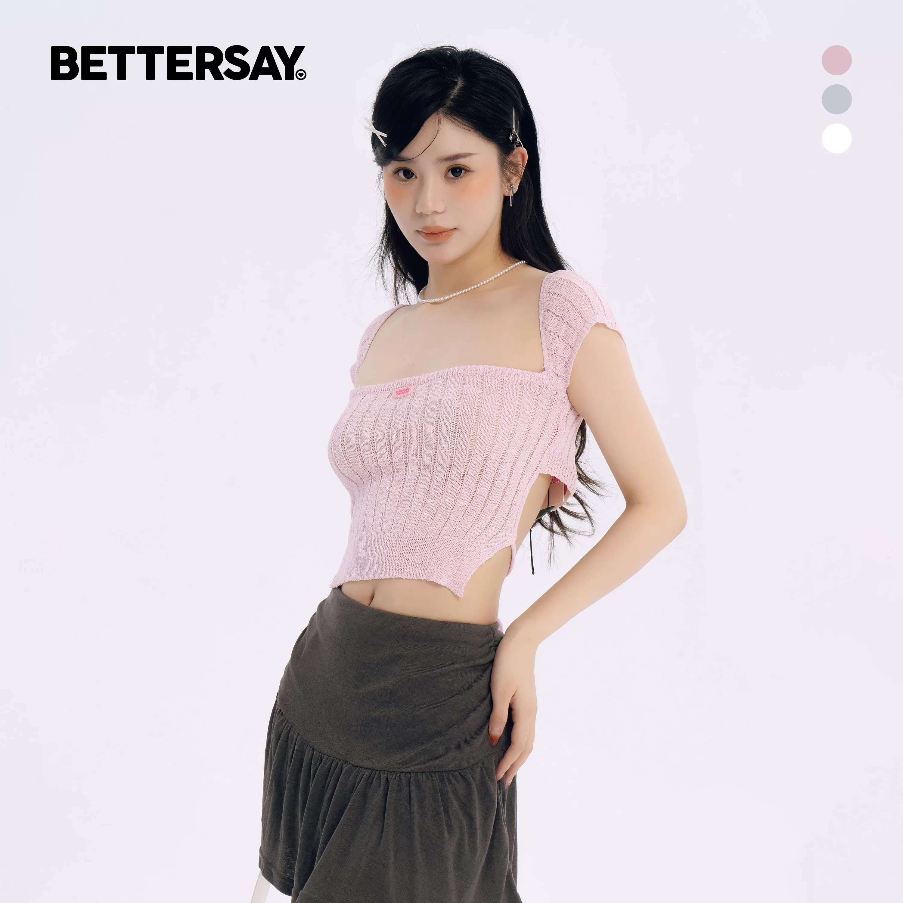 BETTERSAY スクエアネックニット