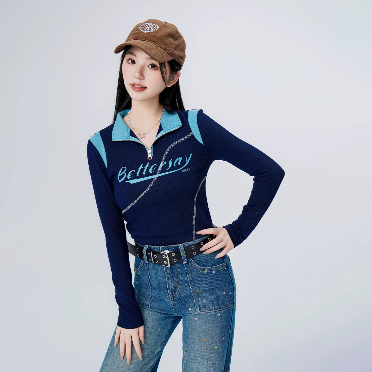 BETTERSAY ポロカラーTシャツ