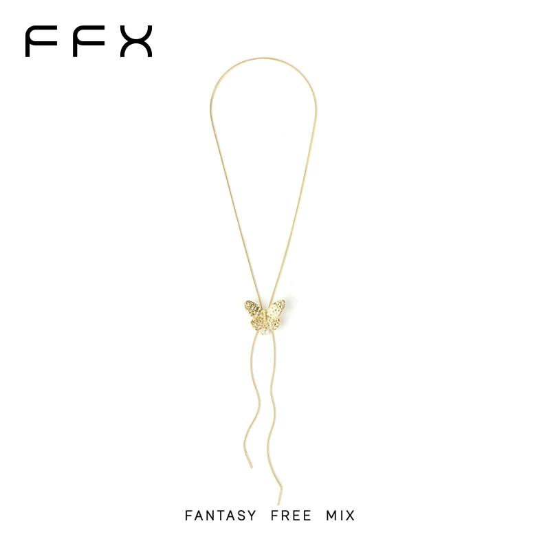 FFX メタル蝶モチーフネックレス