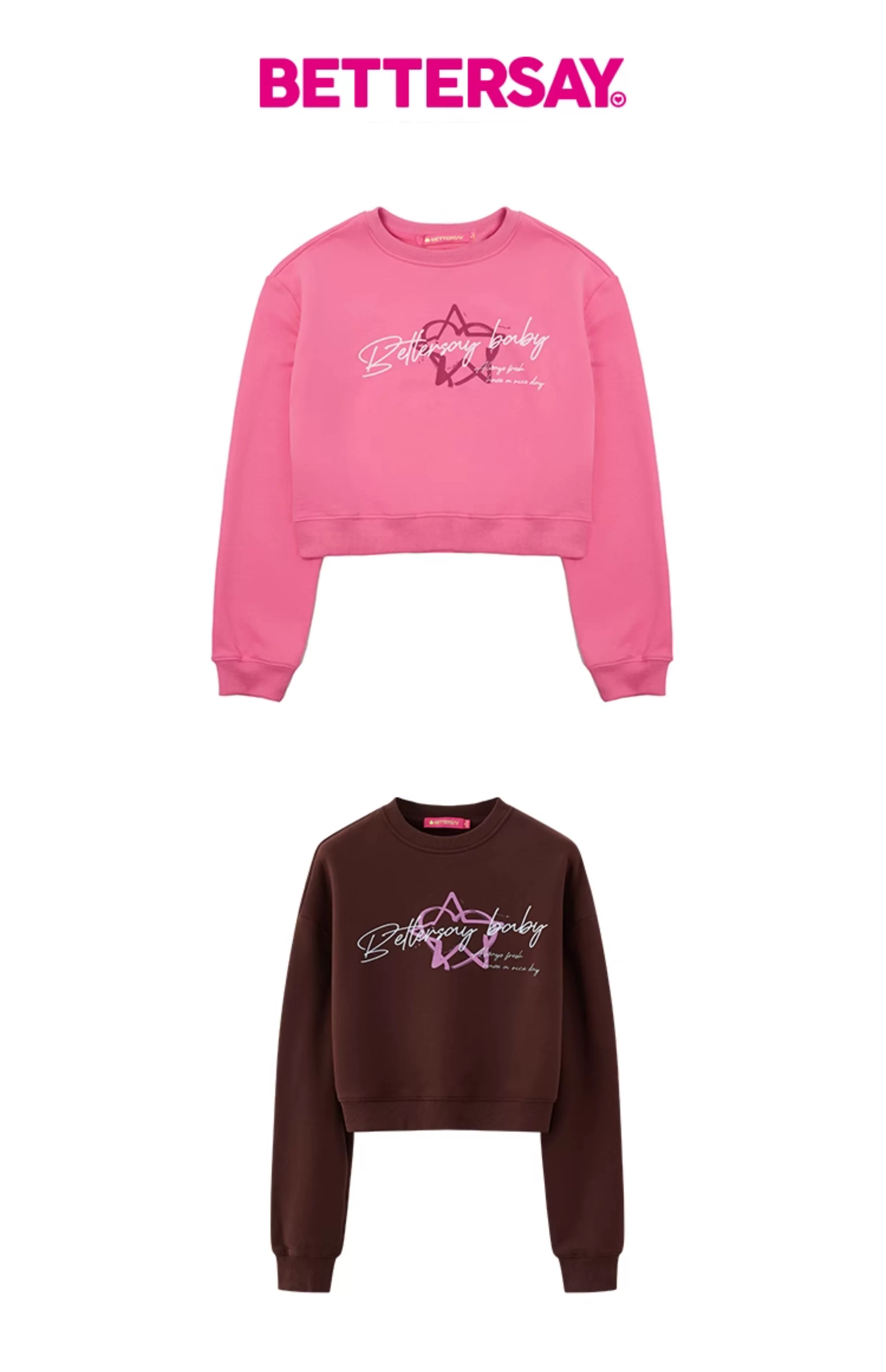 BETTERSAY プリントショート丈スウェット