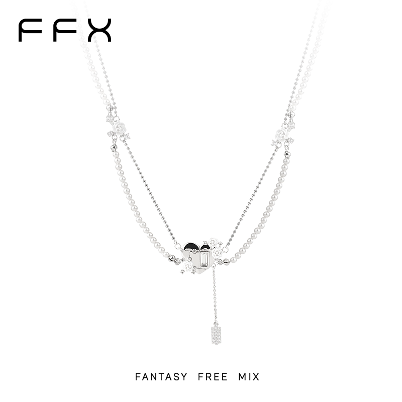 FFX ハートモチーフフリンジネックレス