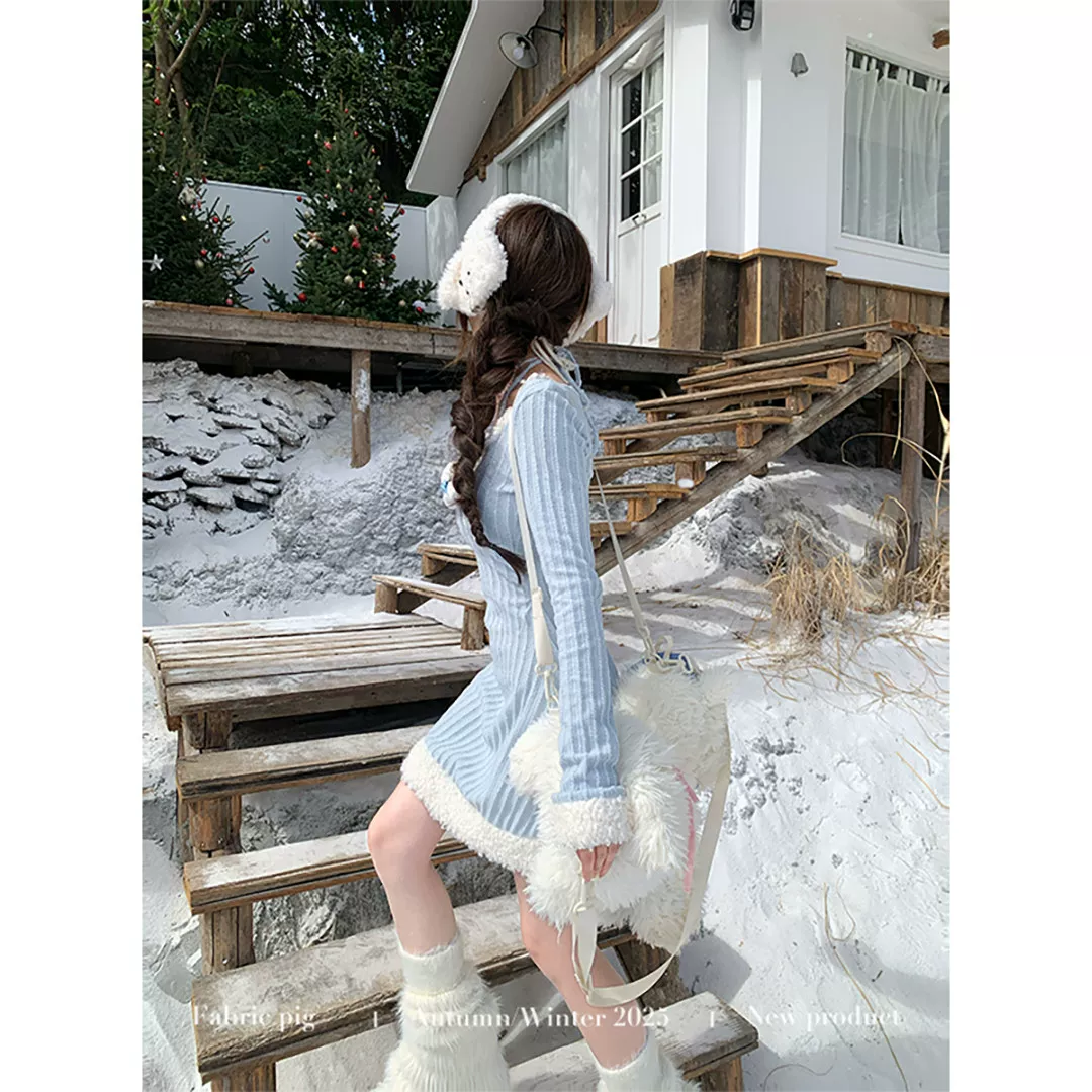 fabricpig 長袖ニットワンピース