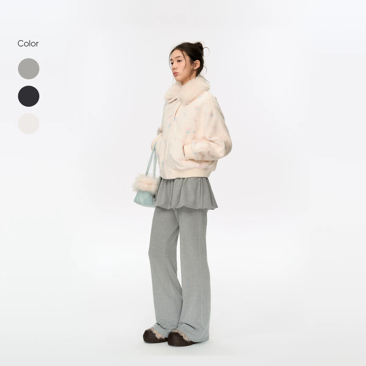 ablueberry レイヤードフレアパンツ