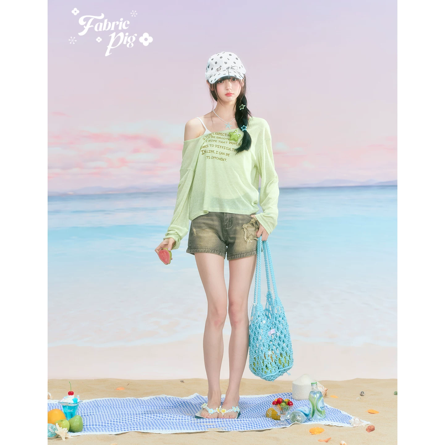 fabricpig オフショルダートップスコーデ（単品・セット）