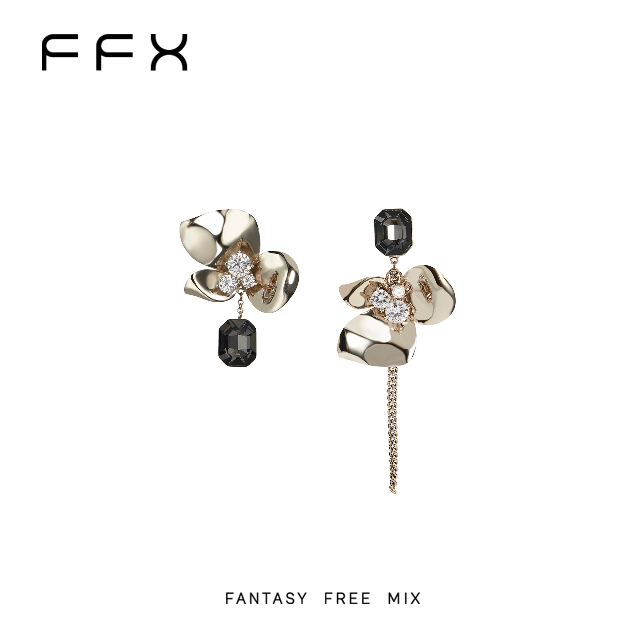 FFX フラワーモチーフフリンジピアス