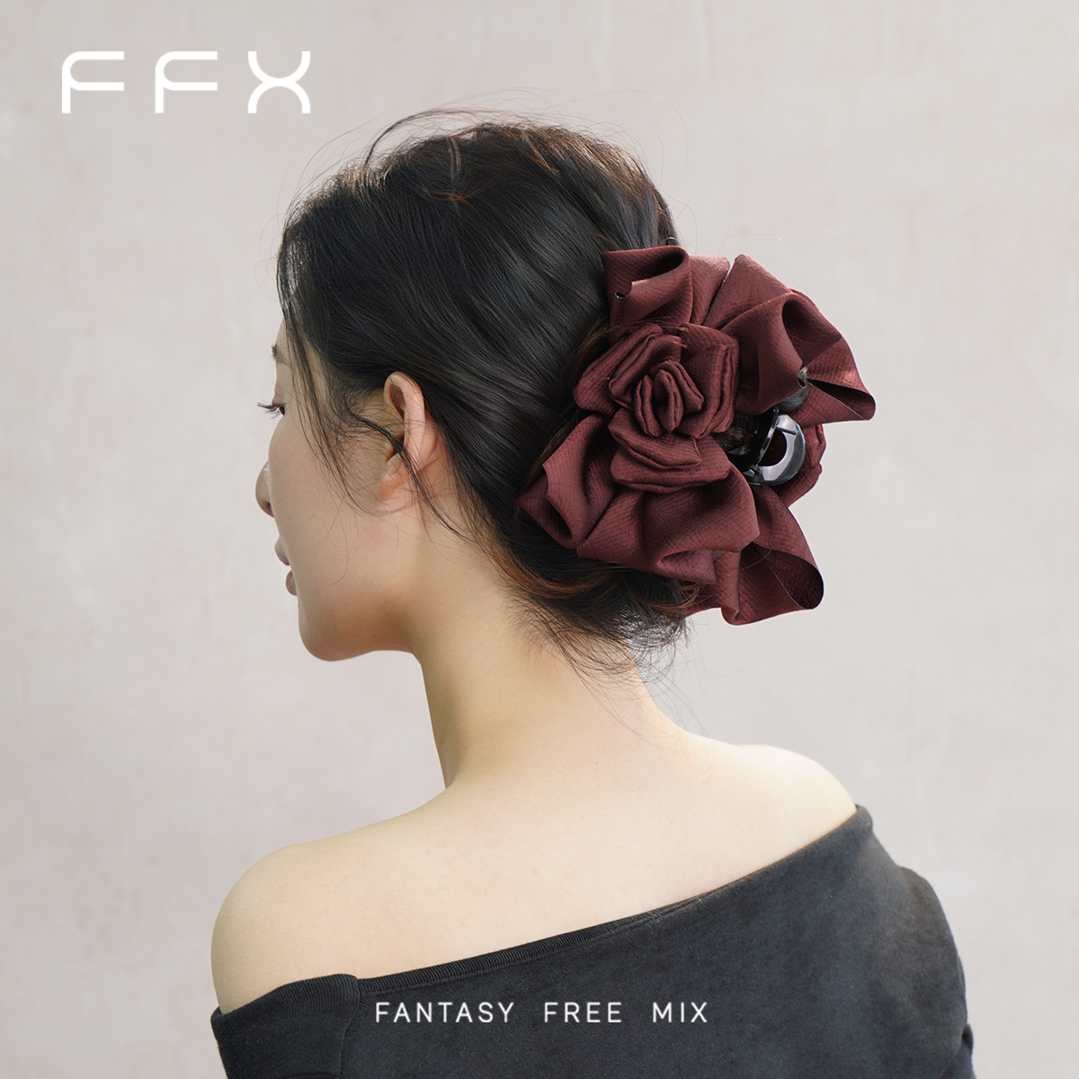 FFX フラワーモチーフバンスクリップ